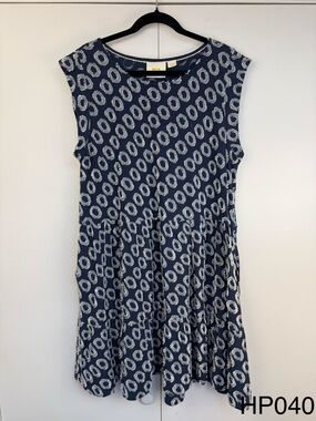 Maeve Anthropologie Lisanne Textured Tunic Dress Navy L
